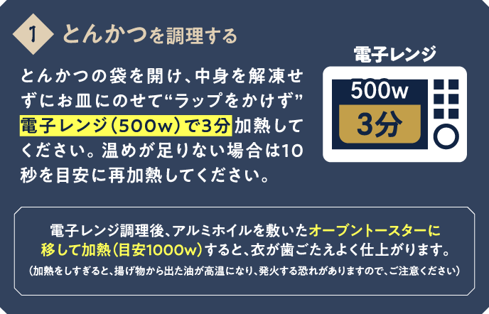 【1】とんかつを調理する